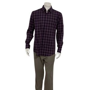 Hugo Boss Men’s Purple Windowpane Dress Shirt